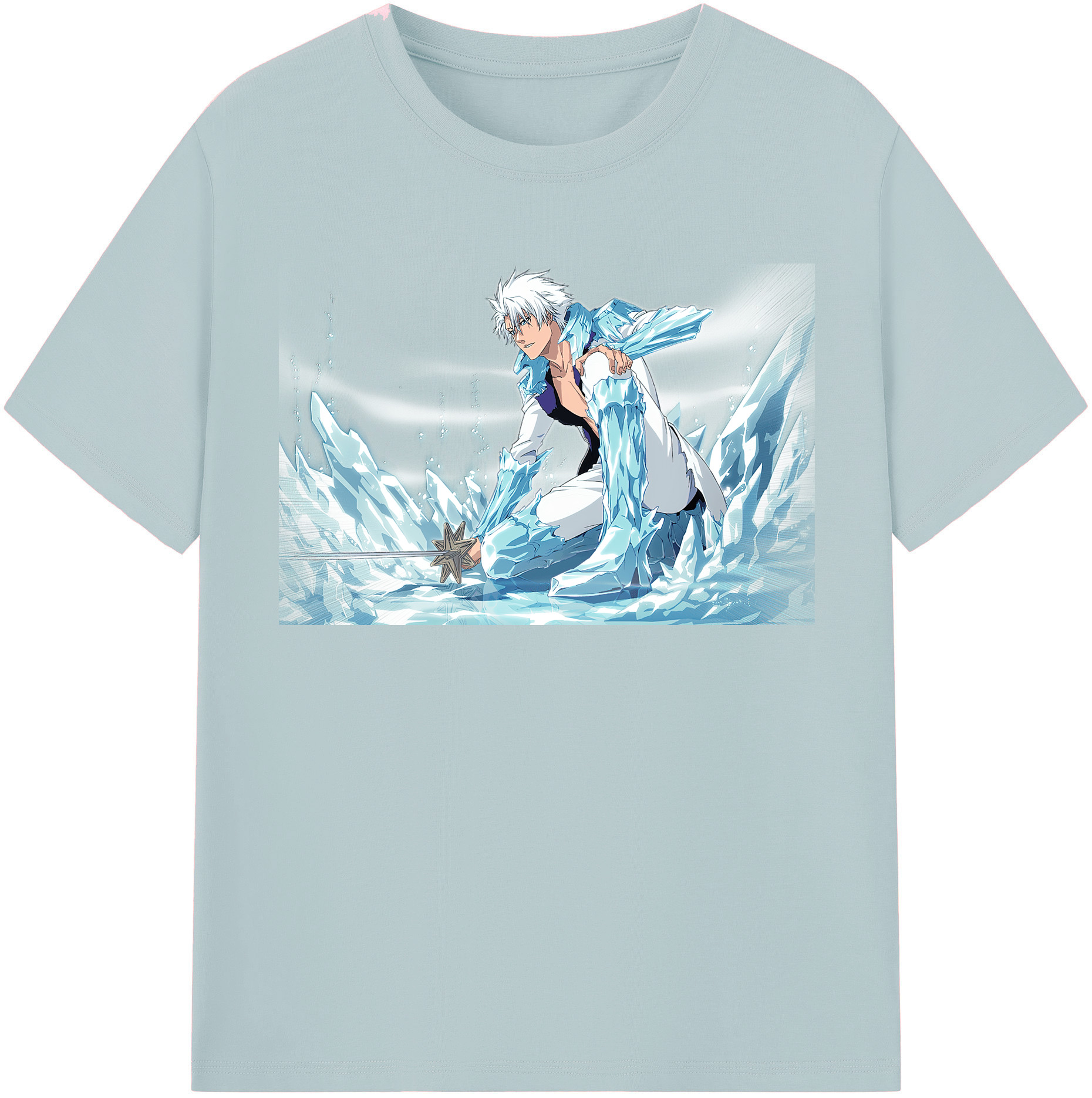（画像用） ブリーチ 日番谷冬獅郎（ひつがや とうしろう） BLEACH Hitsugaya Toushirou 綿100％半袖Tシャツ（フロントプリント）